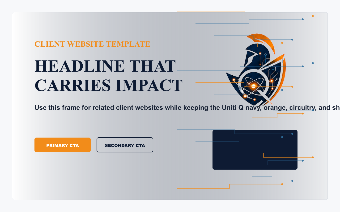 Uniti Q client site hero template
